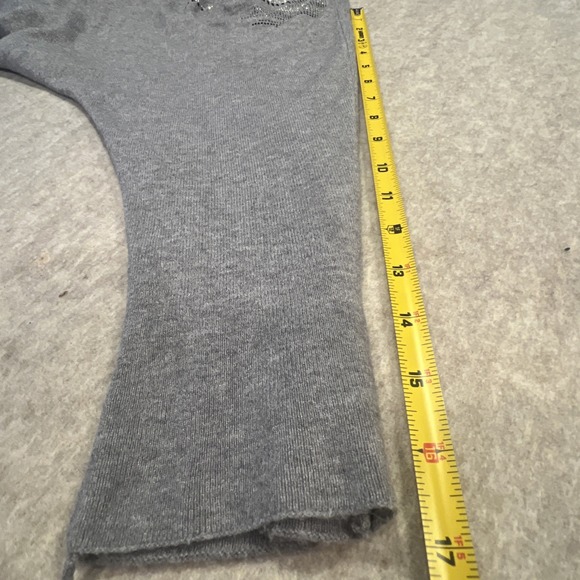 Siren Lily Womens‎ Grey Sweater with Silver and Black Rhinestones Size 3X - Picture 6 of 10